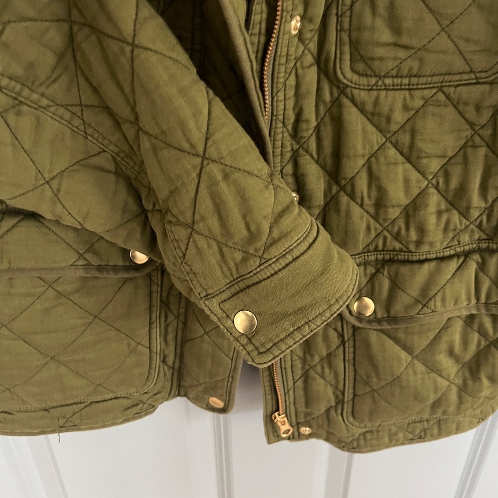 J Crew | Quilted Downtown FIeld Jacket Green | Womens | Size M - Picture 4 of 11